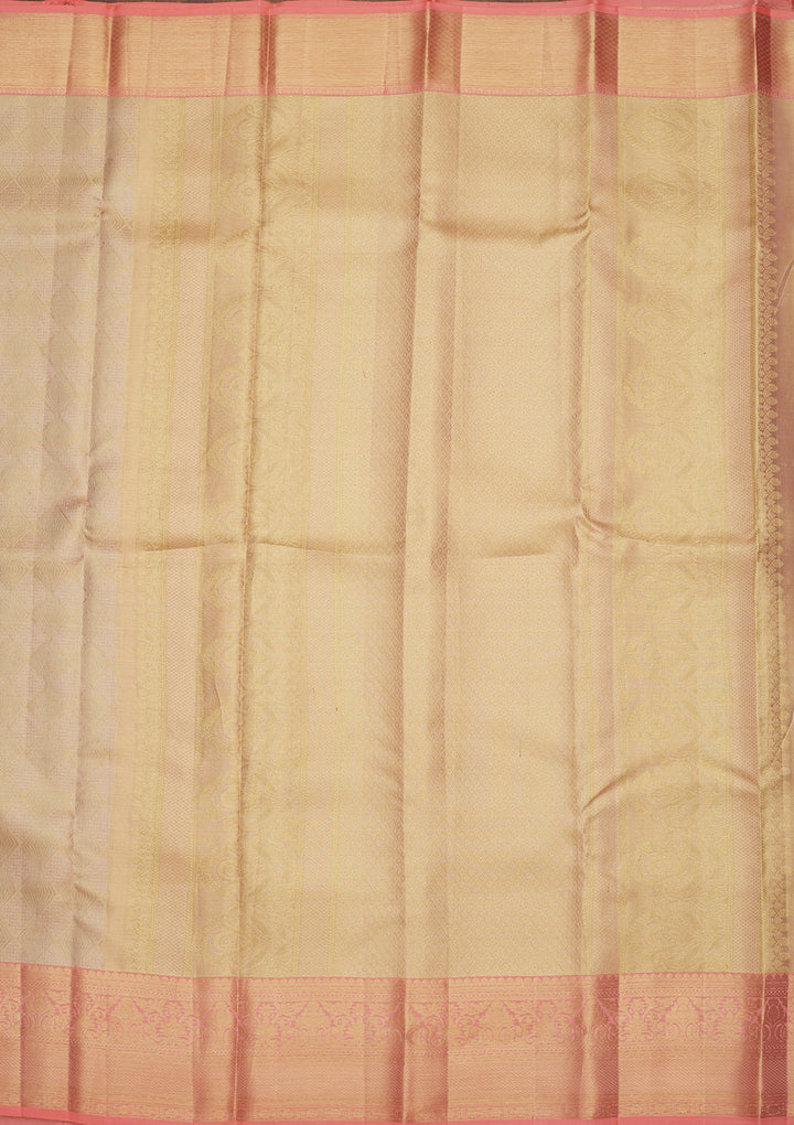 Gold Silk Jaal Gold Zariwork Saree With Matching Blouse Piece