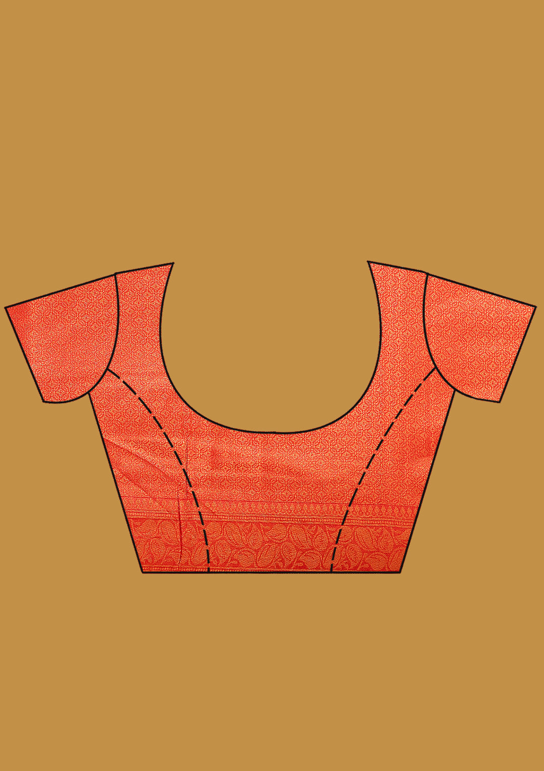 Orange Silk Jaal Gold Zariwork Saree With Matching Blouse Piece