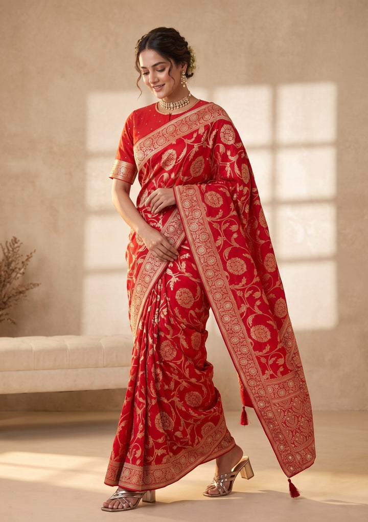 Red Banarasi Silk Saree