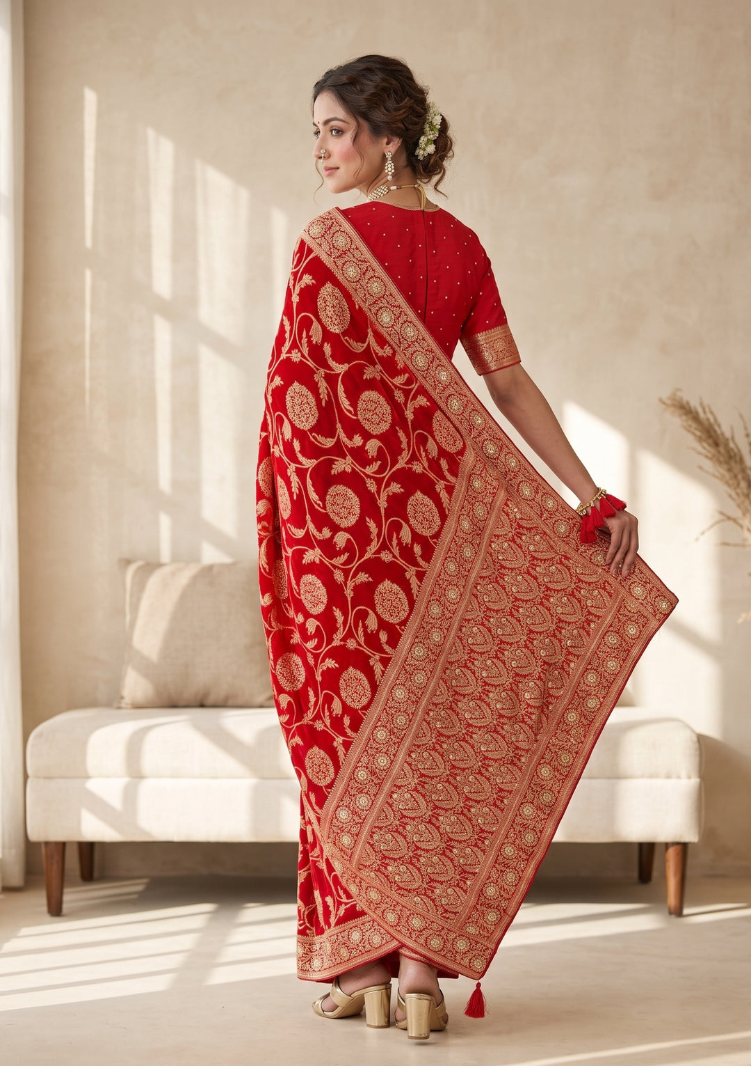 Red Banarasi Silk Saree
