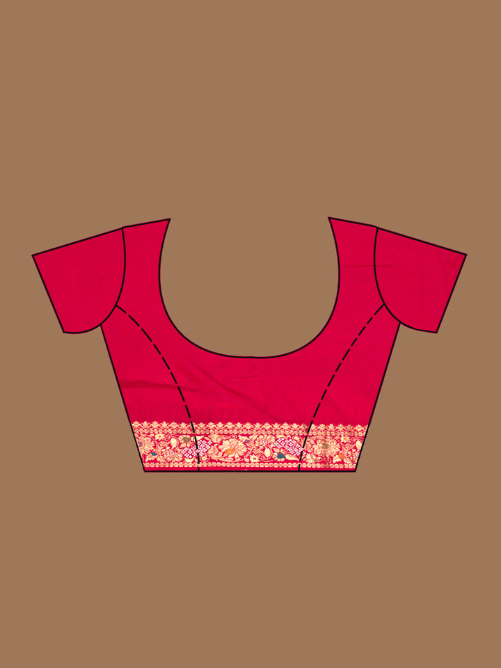 Rani Pink Georgette Buti Stonework Saree With Matching Blouse Piece
