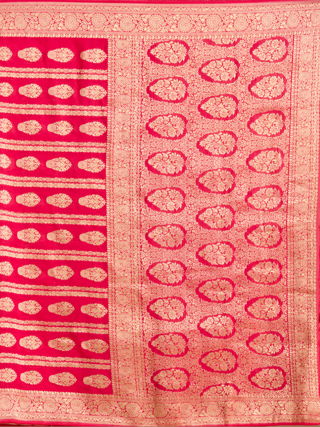 Rani Pink Georgette Buti Stonework Saree With Matching Blouse Piece