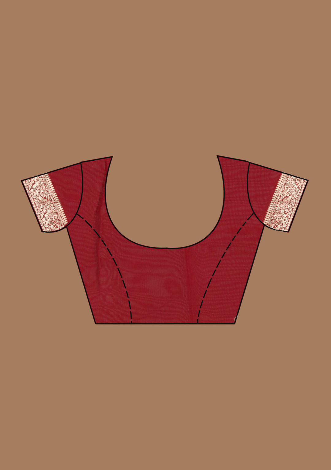 Maroon Georgette Jaal Gold Zariwork Saree With Matching Blouse Piece
