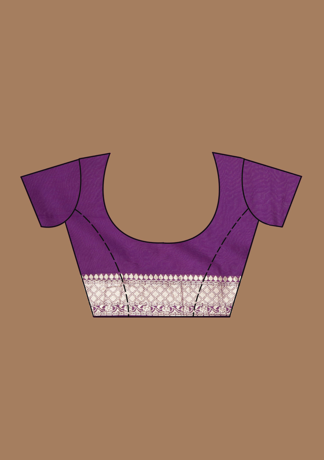 Purple Georgette Jaal Gold Zariwork Saree With Matching Blouse Piece