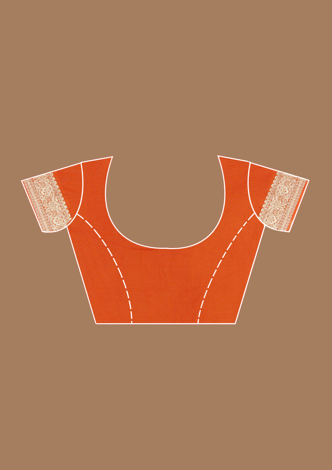 Orange Georgette Buti Gold Zariwork Saree With Matching Blouse Piece