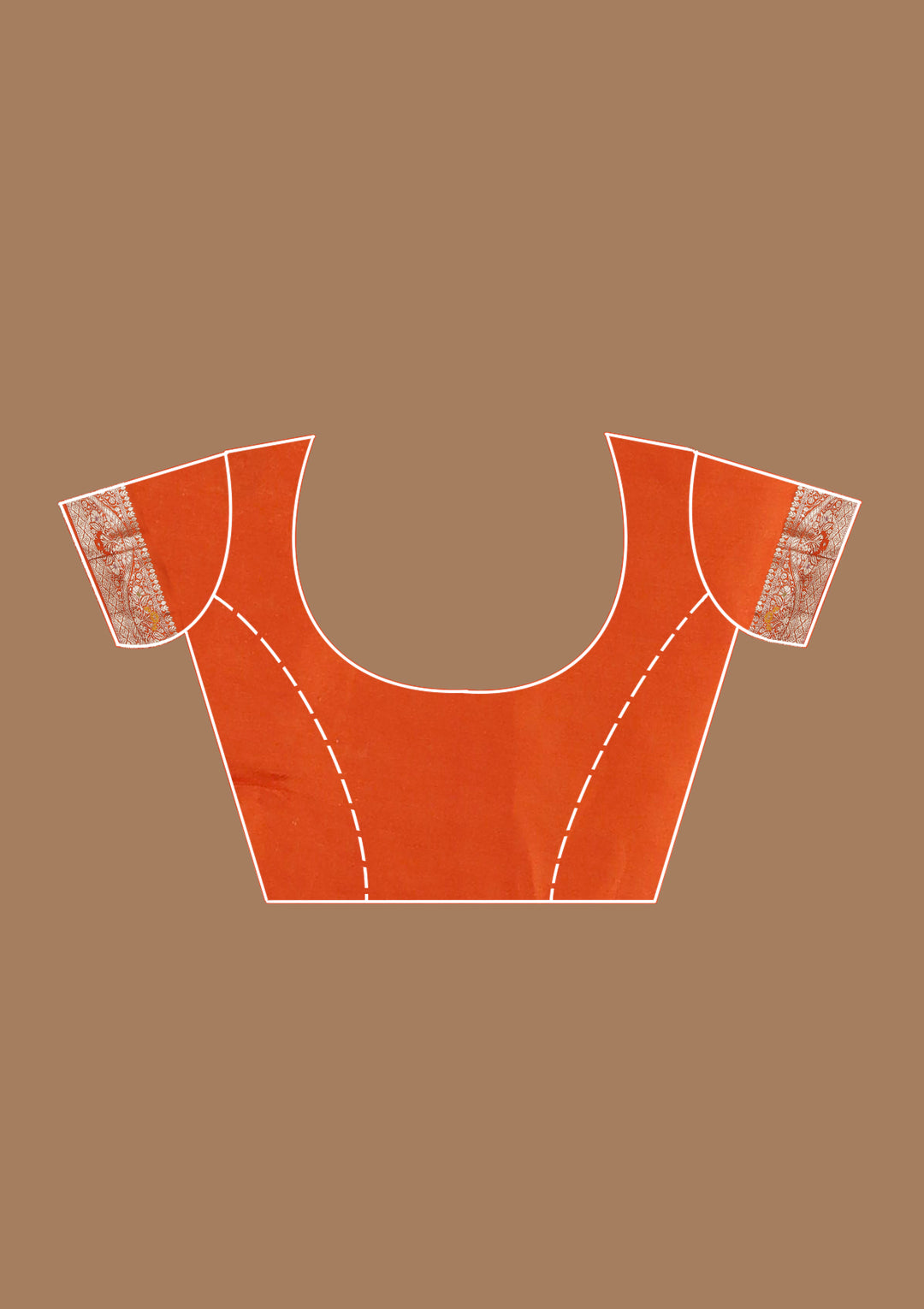Orange Satin Jaal Gold Zariwork Saree With Matching Blouse Piece