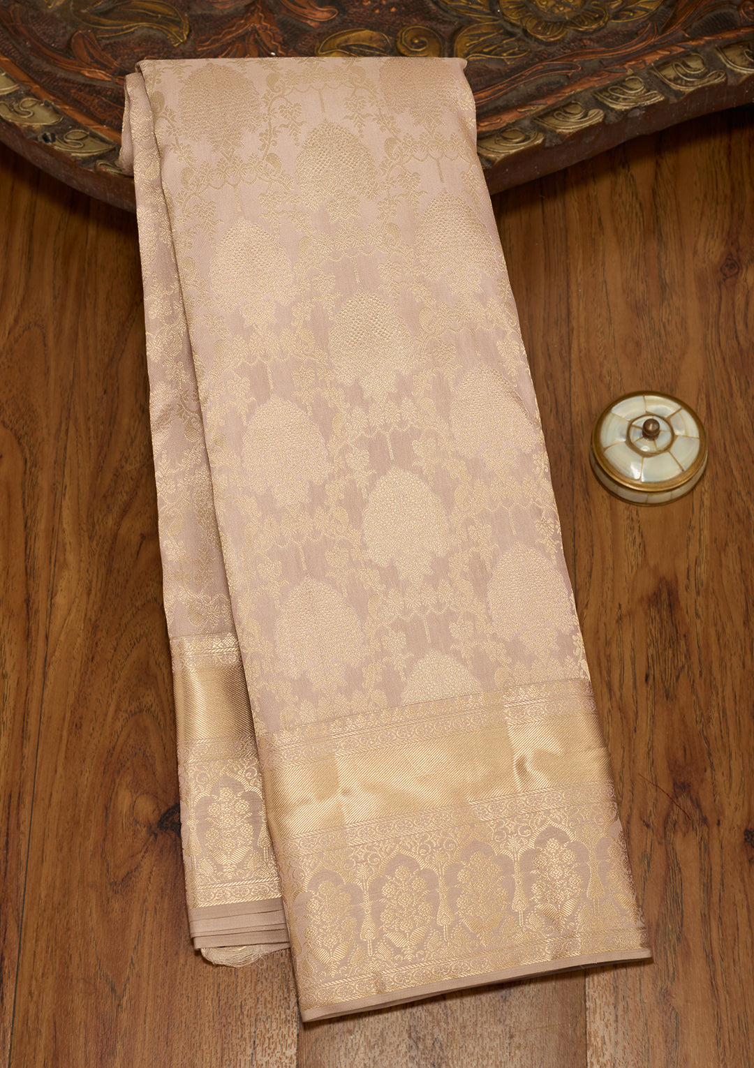 Mauve Zariwork (Gold) Silk Saree