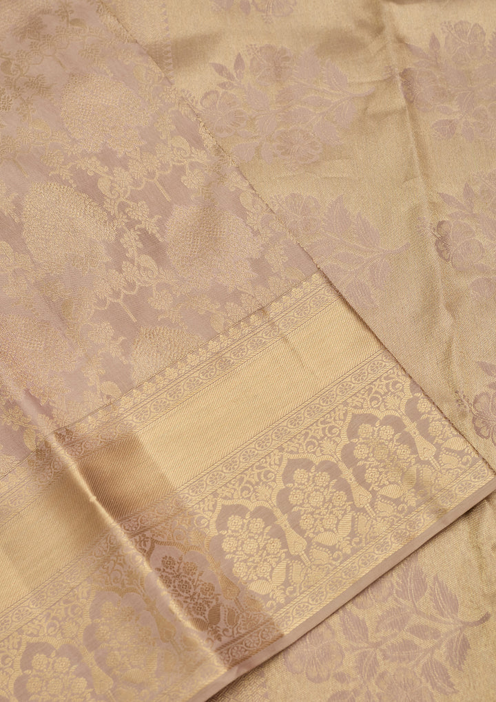 Mauve Zariwork (Gold) Silk Saree