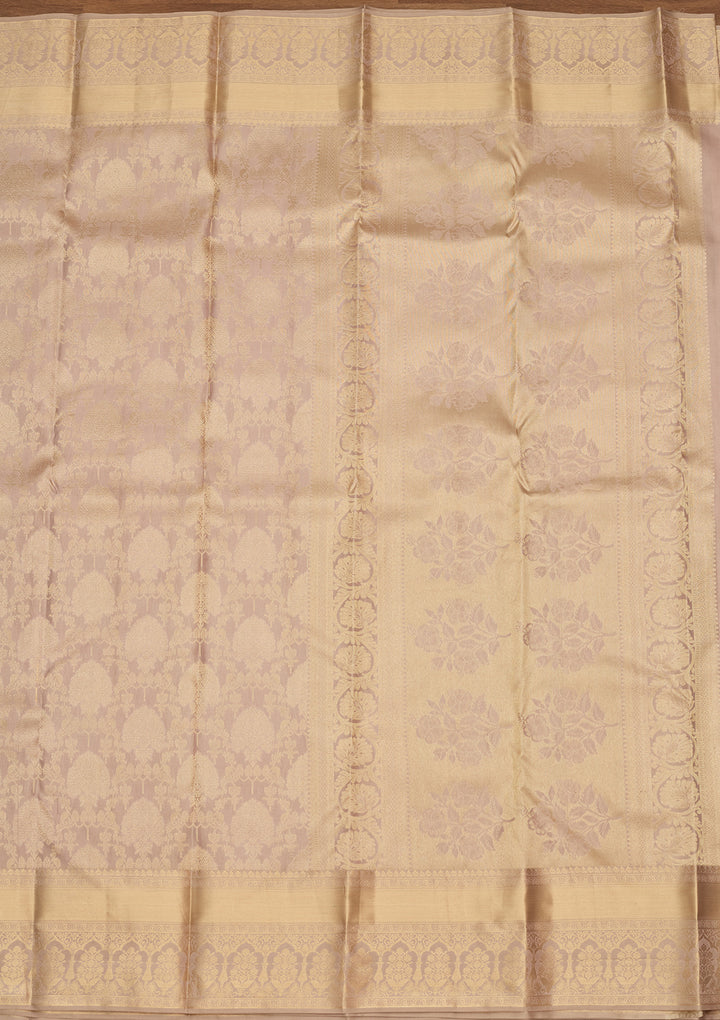 Mauve Zariwork (Gold) Silk Saree