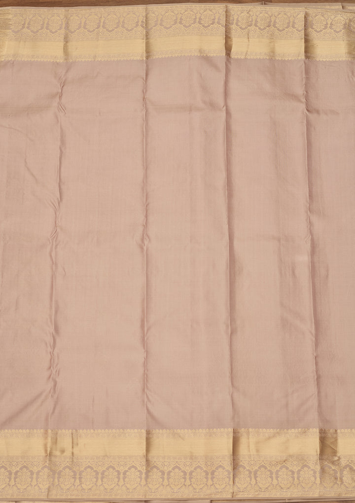 Mauve Zariwork (Gold) Silk Saree