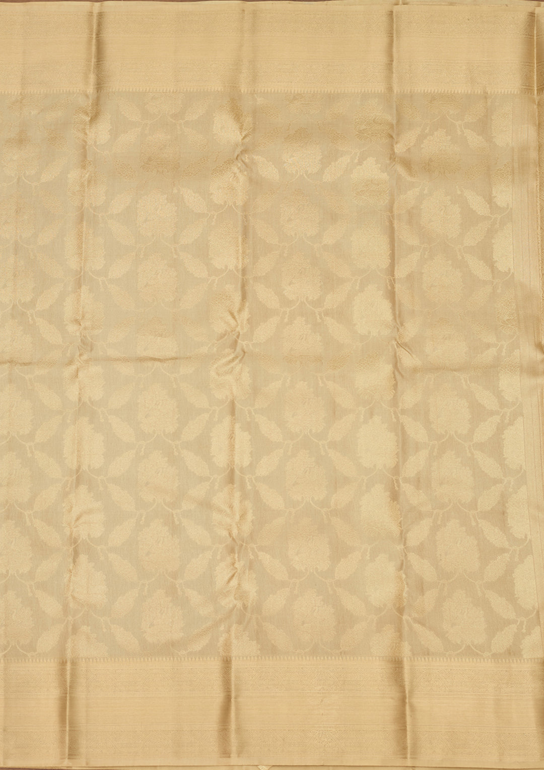 Beige Zariwork (Gold) Silk Saree