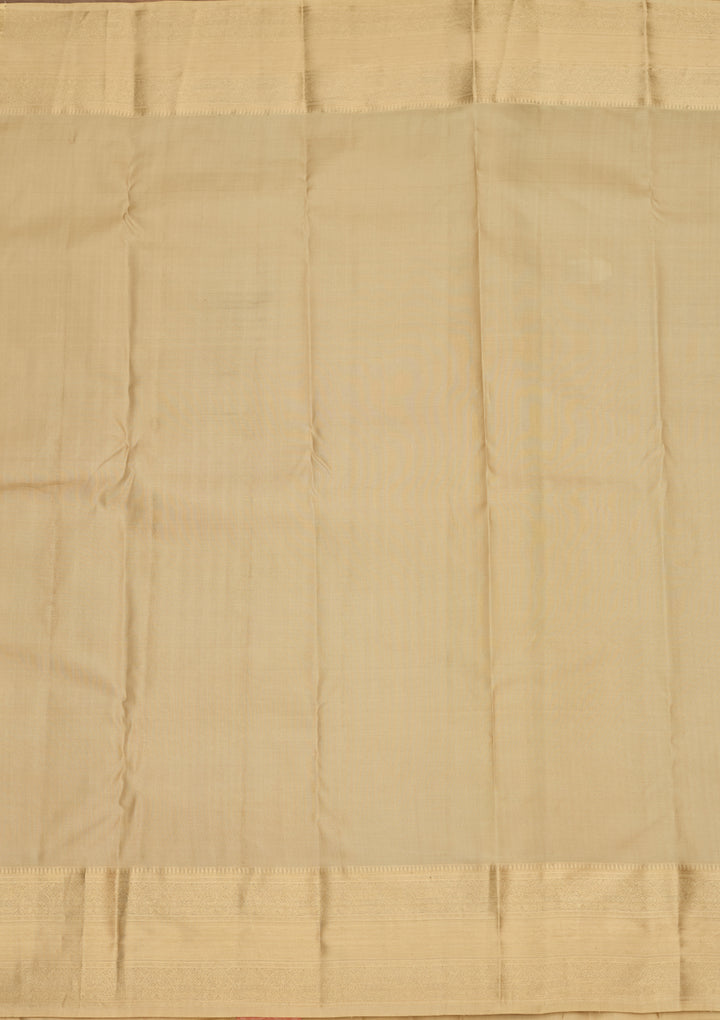 Beige Zariwork (Gold) Silk Saree