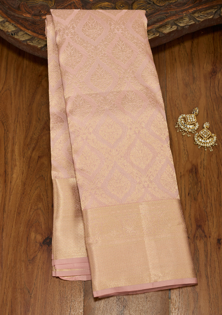 Mauve Silk Jaal Saree With Matching Blouse Piece