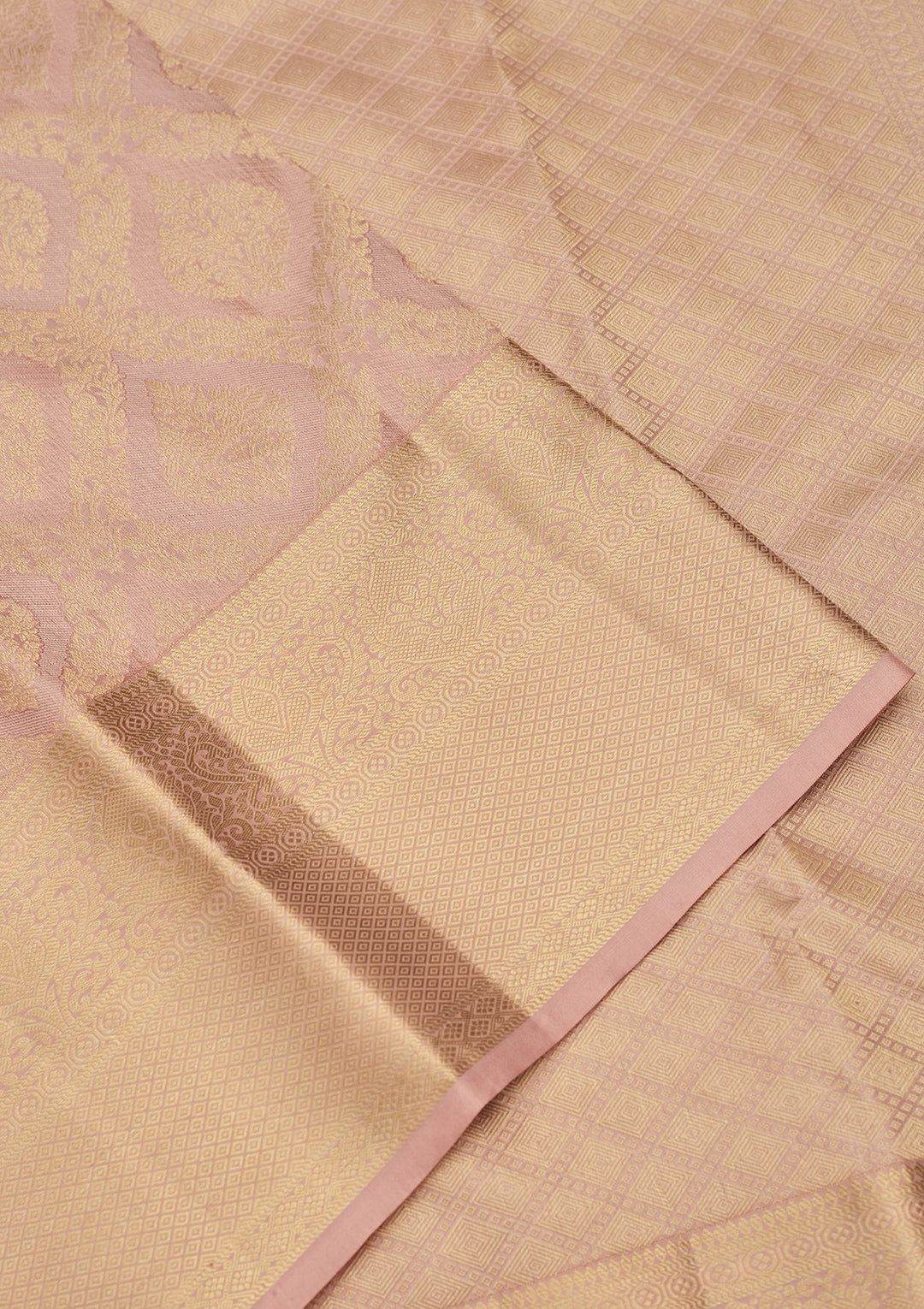 Mauve Silk Jaal Saree With Matching Blouse Piece