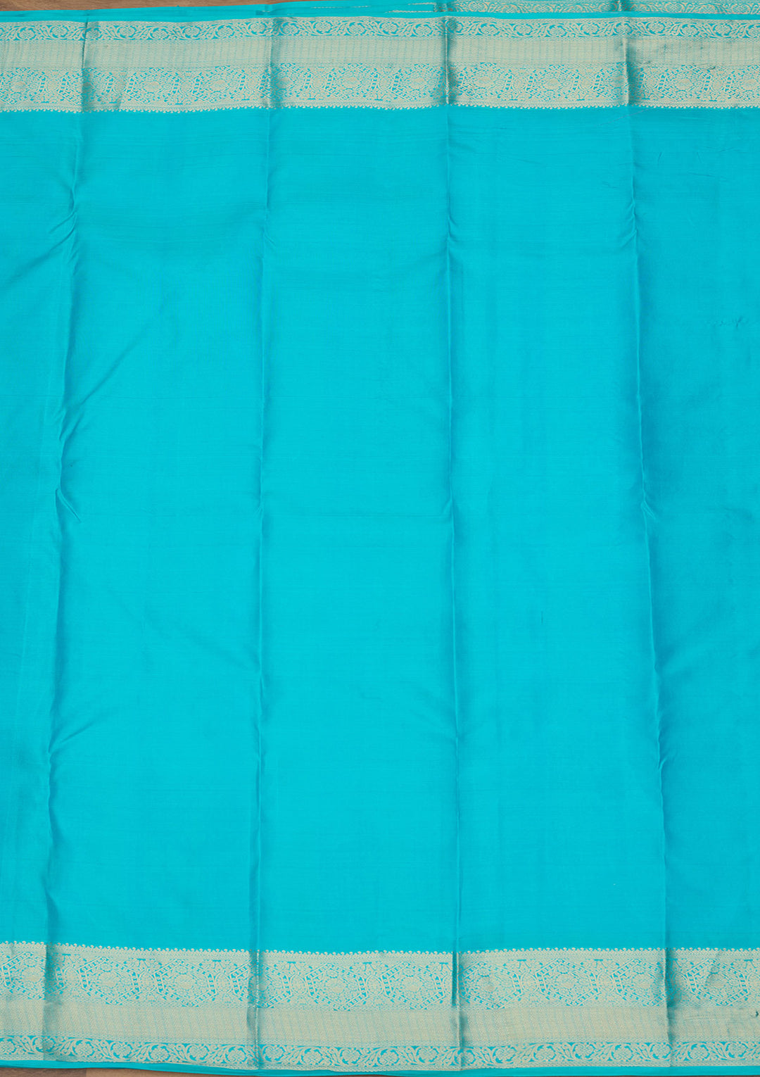 Blue Silk Jaal Gold Zariwork Saree With Matching Blouse Piece
