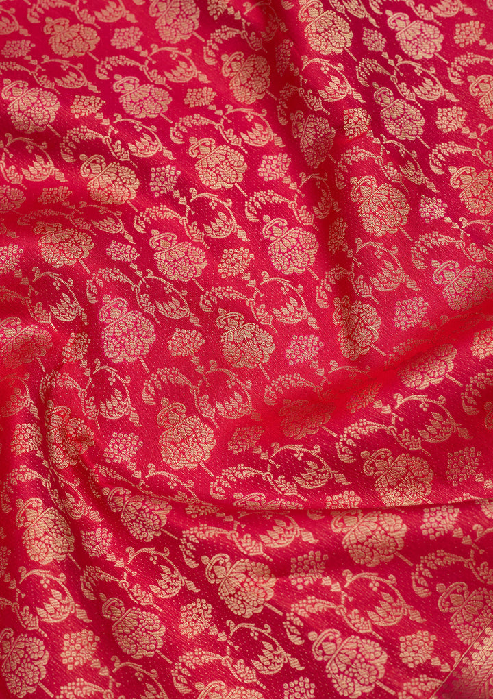Rani Pink Zariwork (Gold) Silk Saree