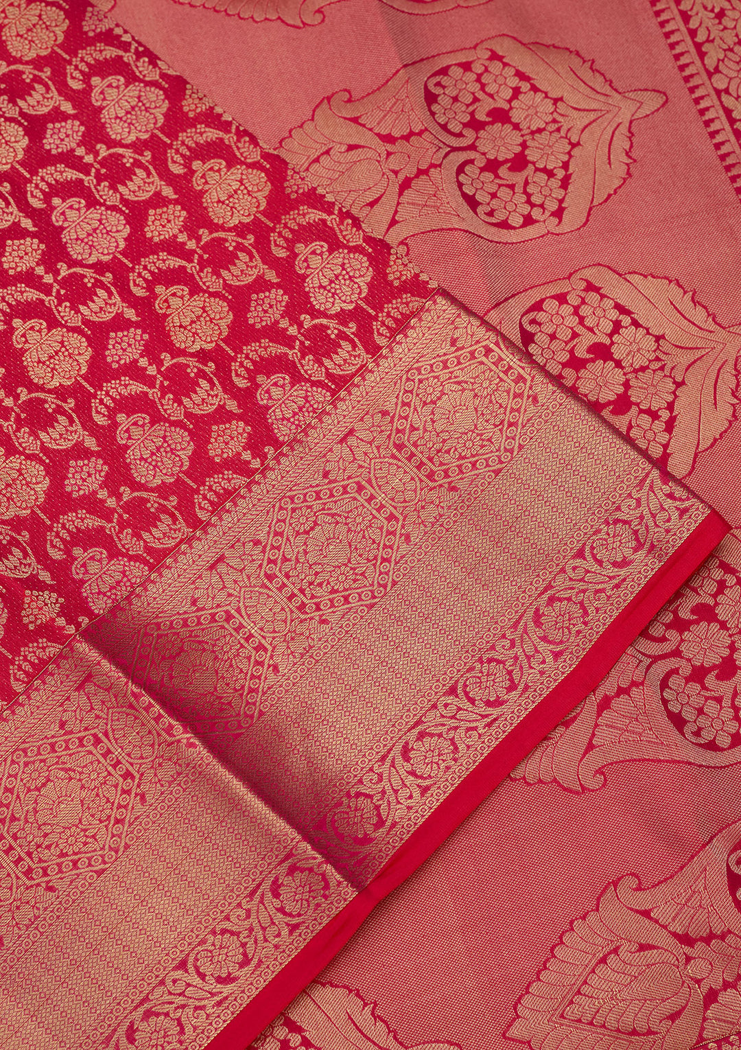 Rani Pink Zariwork (Gold) Silk Saree