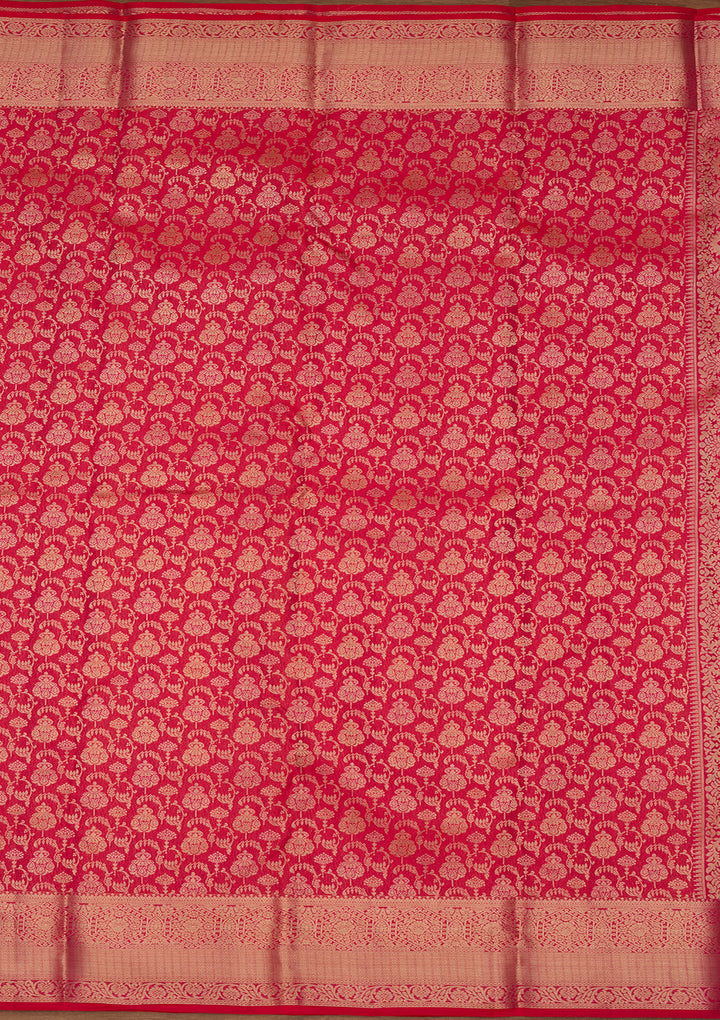 Rani Pink Zariwork (Gold) Silk Saree