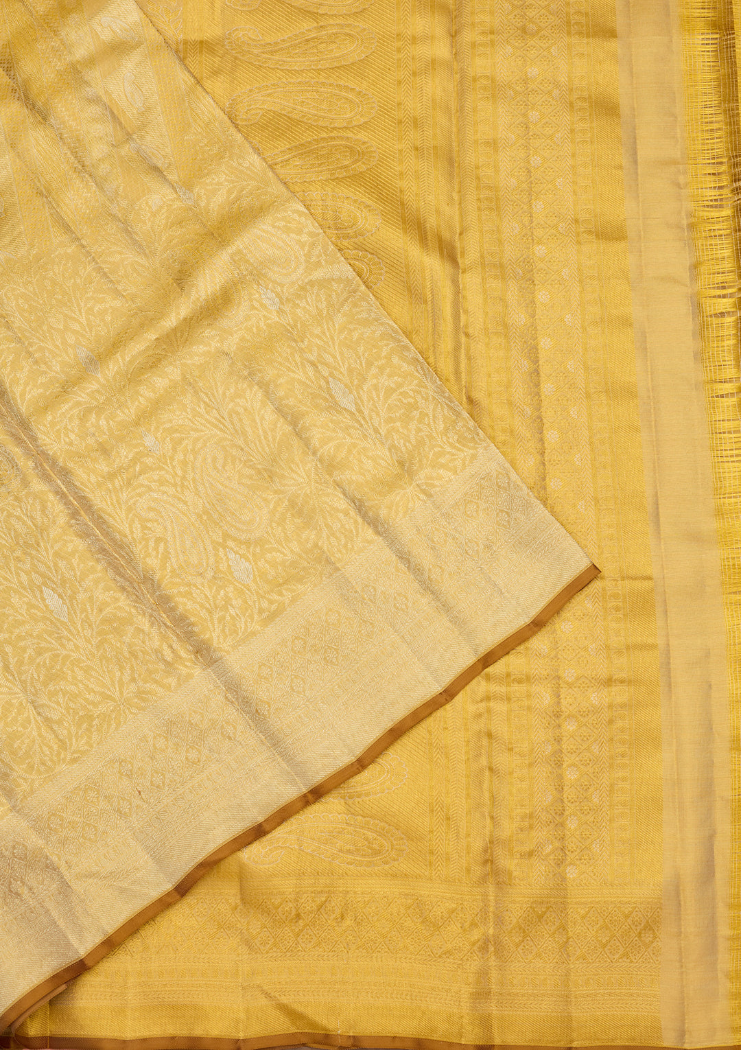 Gold Silk Jaal Gold Zariwork Saree With Matching Blouse Piece