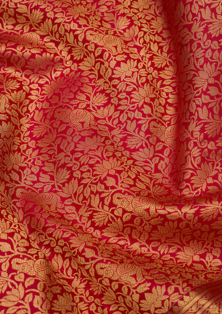 Rani Pink Zariwork (Gold) Silk Saree