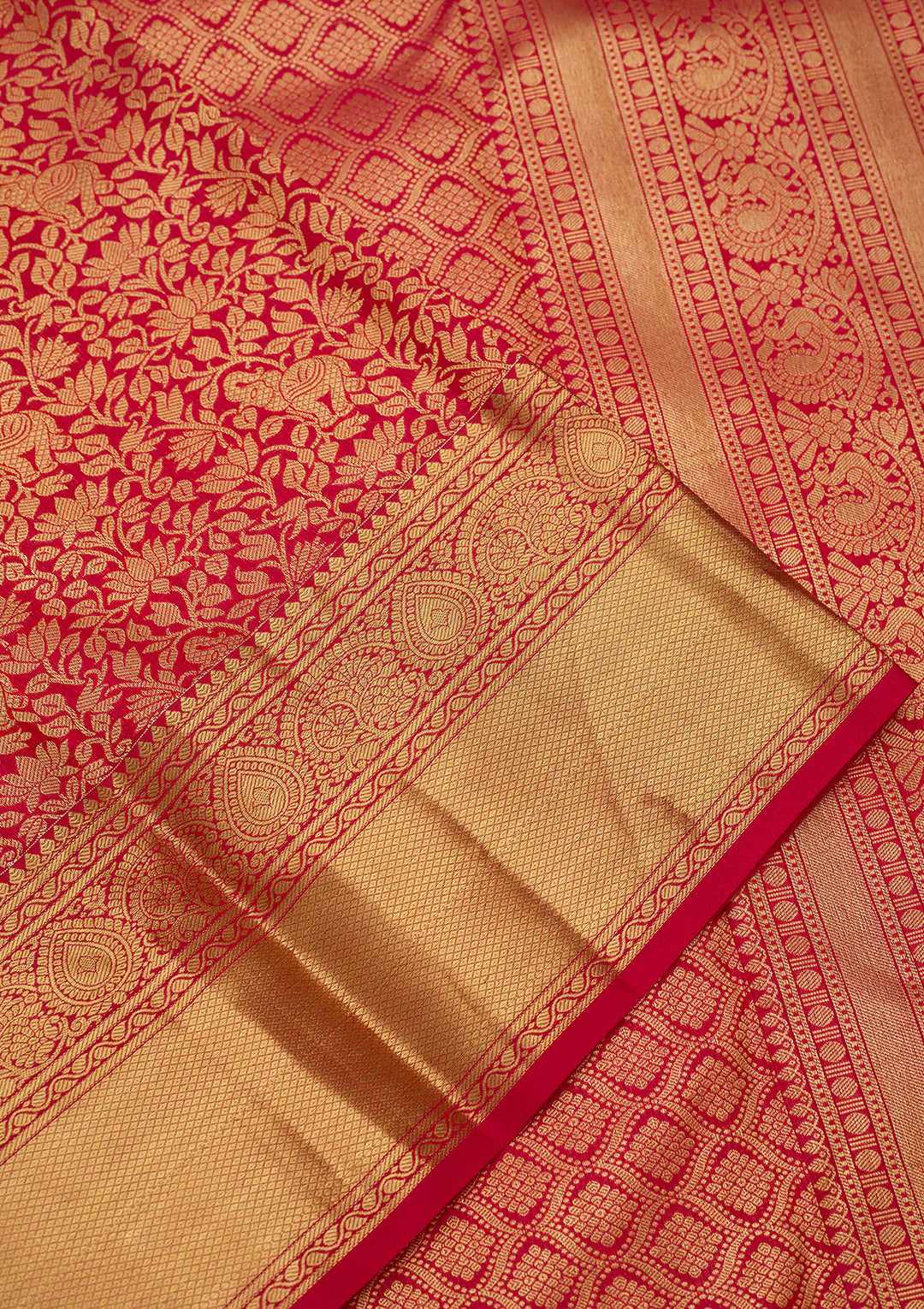 Rani Pink Zariwork (Gold) Silk Saree