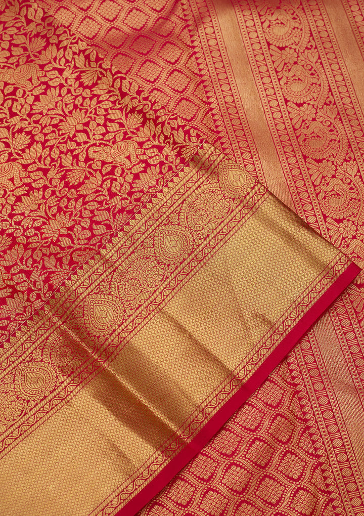 Rani Pink Zariwork (Gold) Silk Saree