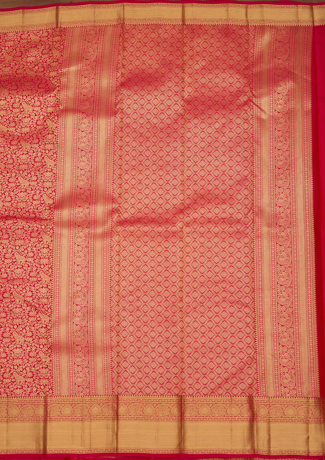 Rani Pink Zariwork (Gold) Silk Saree