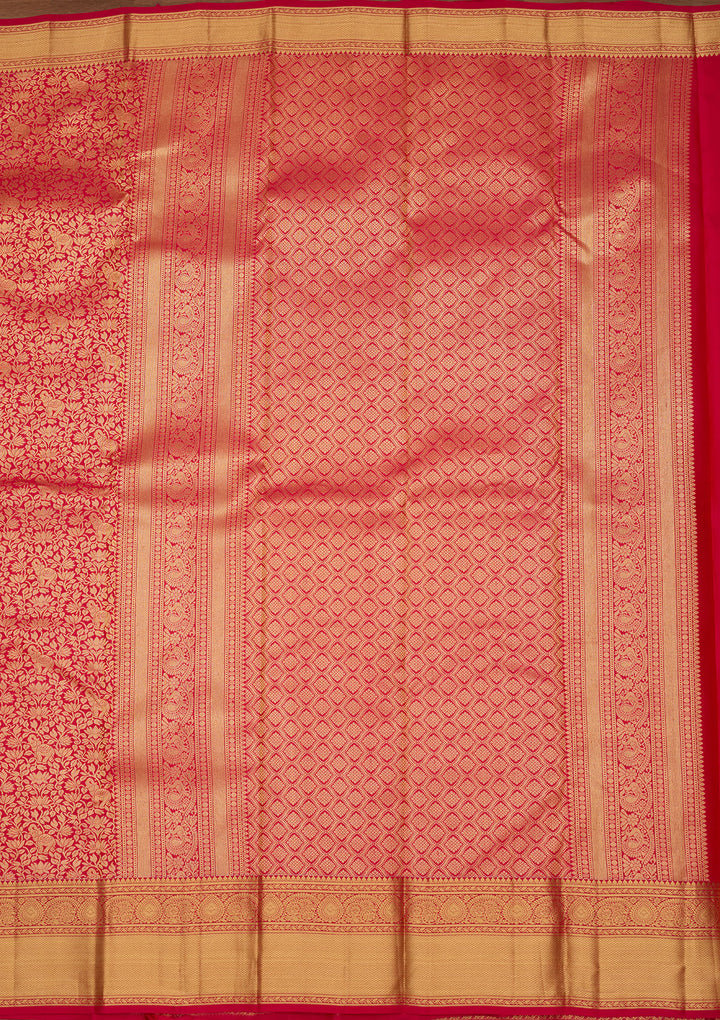 Rani Pink Zariwork (Gold) Silk Saree