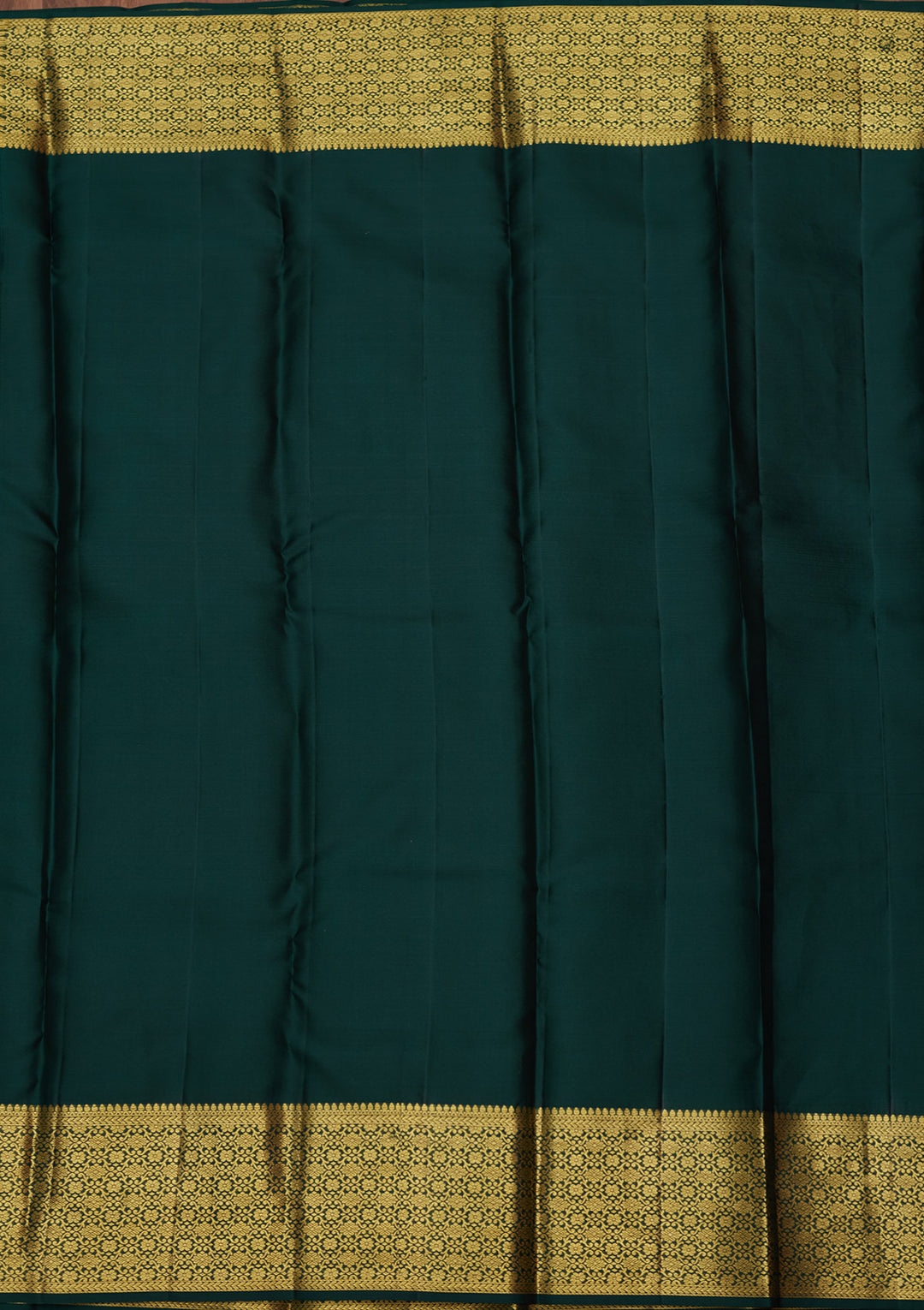 Bottle Green Silk Jaal Gold Zariwork Saree With Matching Blouse Piece
