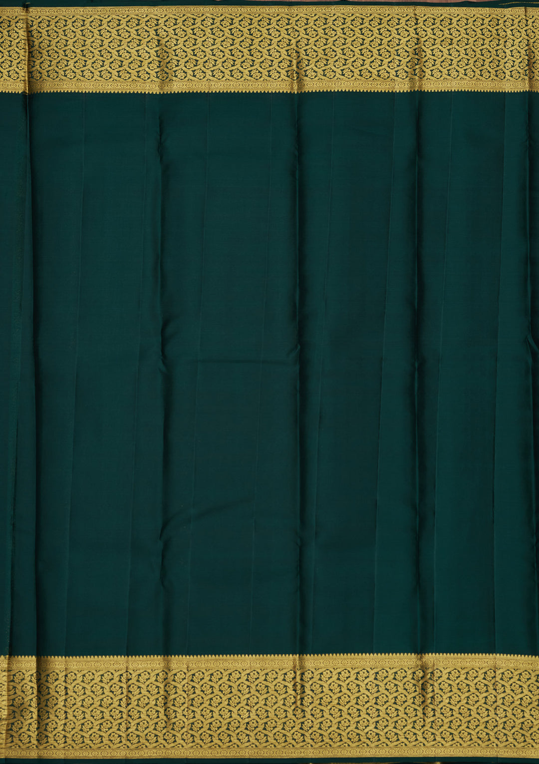Bottle Green Silk Jaal Gold Zariwork Saree With Matching Blouse Piece