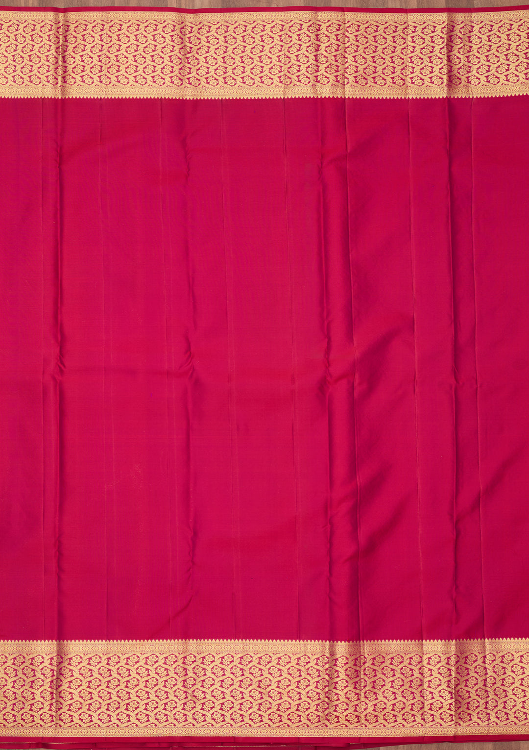 Rani Pink Silk Jaal Gold Zariwork Saree With Matching Blouse Piece
