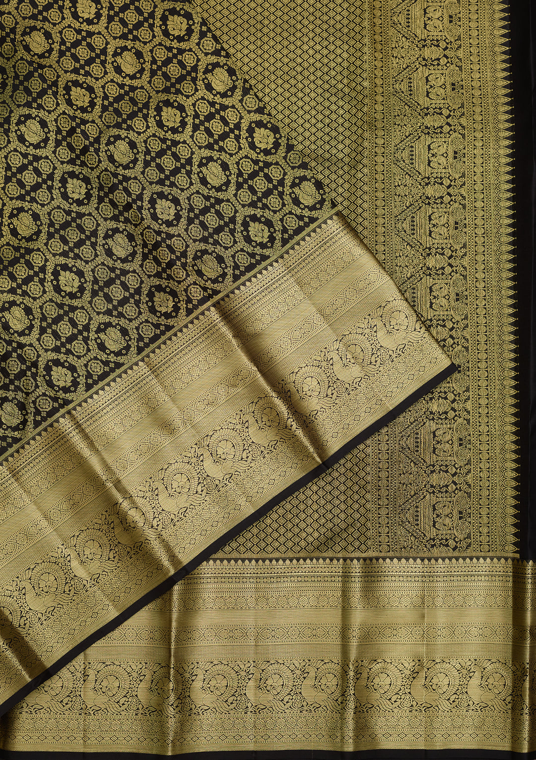 Black Zariwork (Gold) Pure Silk Saree