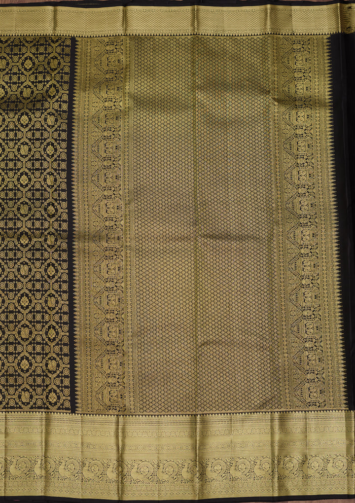 Black Zariwork (Gold) Pure Silk Saree