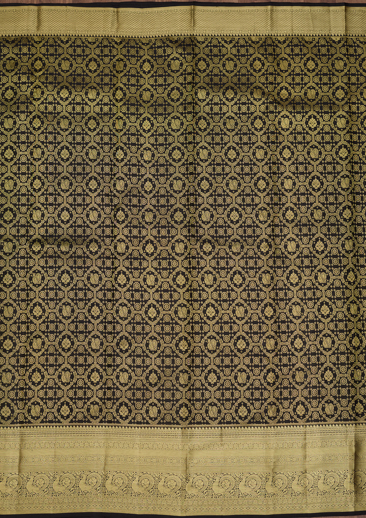 Black Zariwork (Gold) Pure Silk Saree