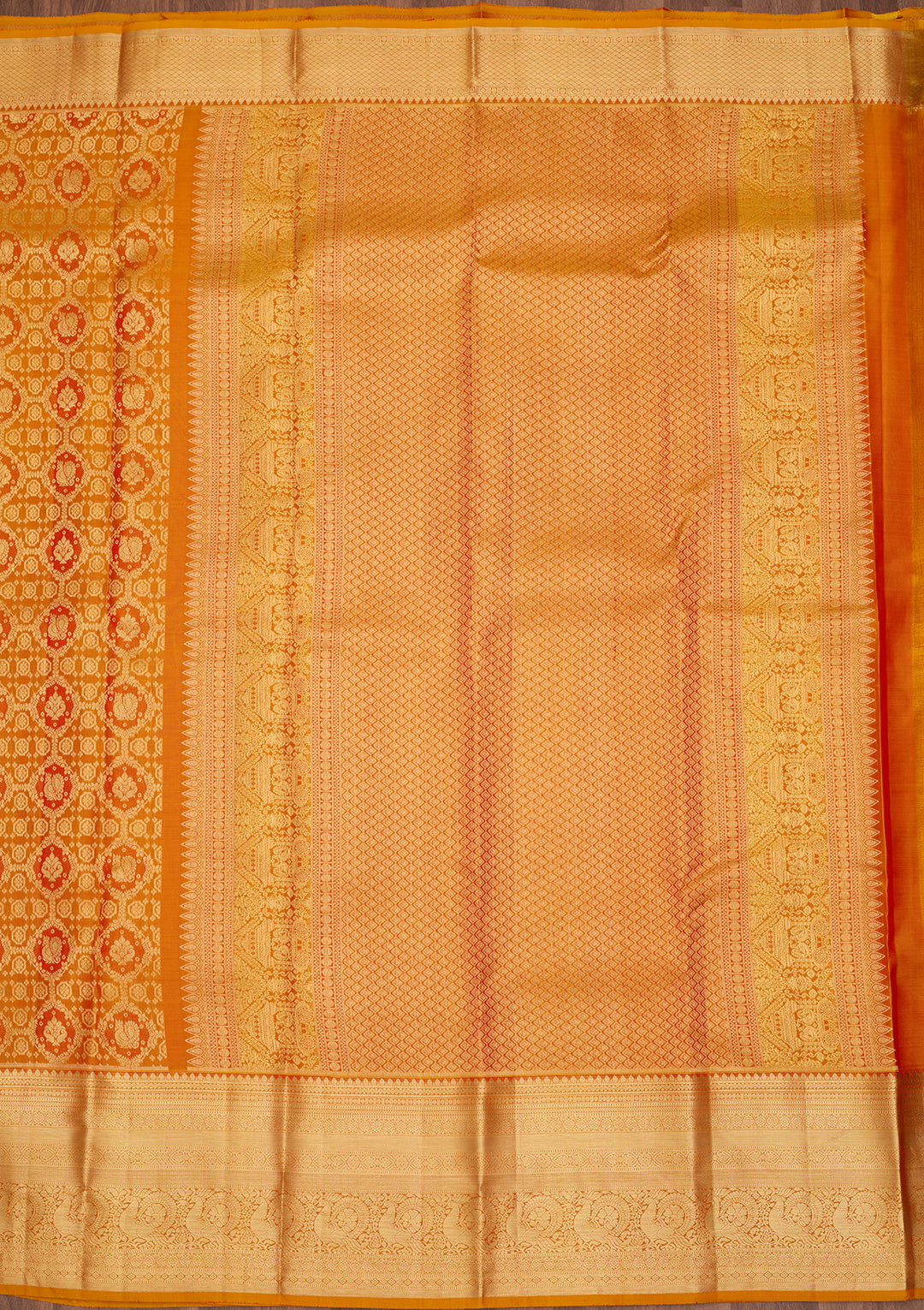 Mustard Zariwork (Gold) Pure Silk Saree