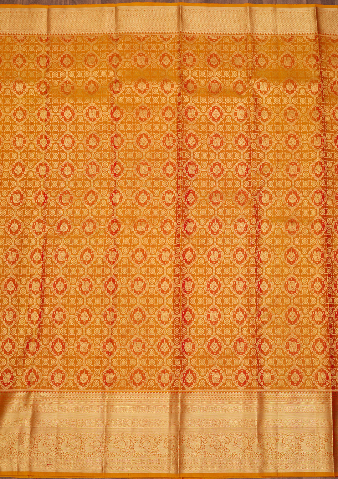 Mustard Zariwork (Gold) Pure Silk Saree