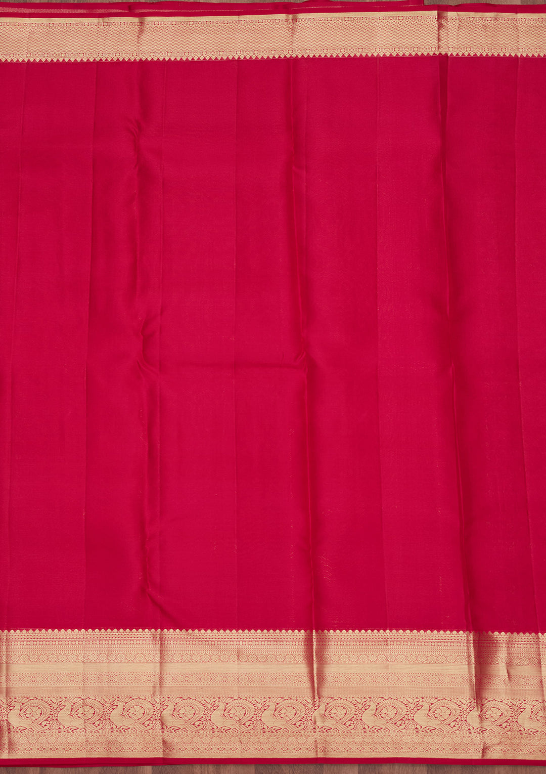 Rani Pink Silk Jaal Gold Zariwork Saree With Matching Blouse Piece