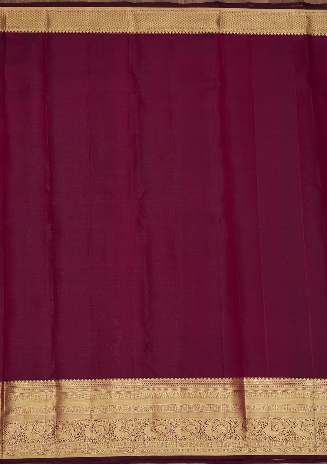 Wine Zariwork (Gold) Pure Silk Saree