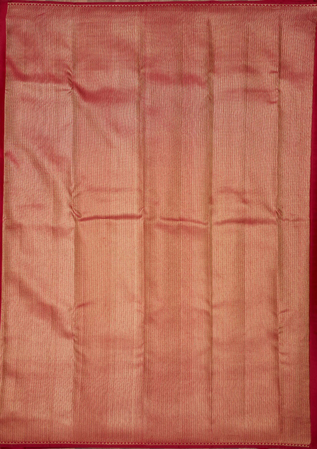 Maroon Silk Jaal Gold Zariwork Saree With Matching Blouse Piece