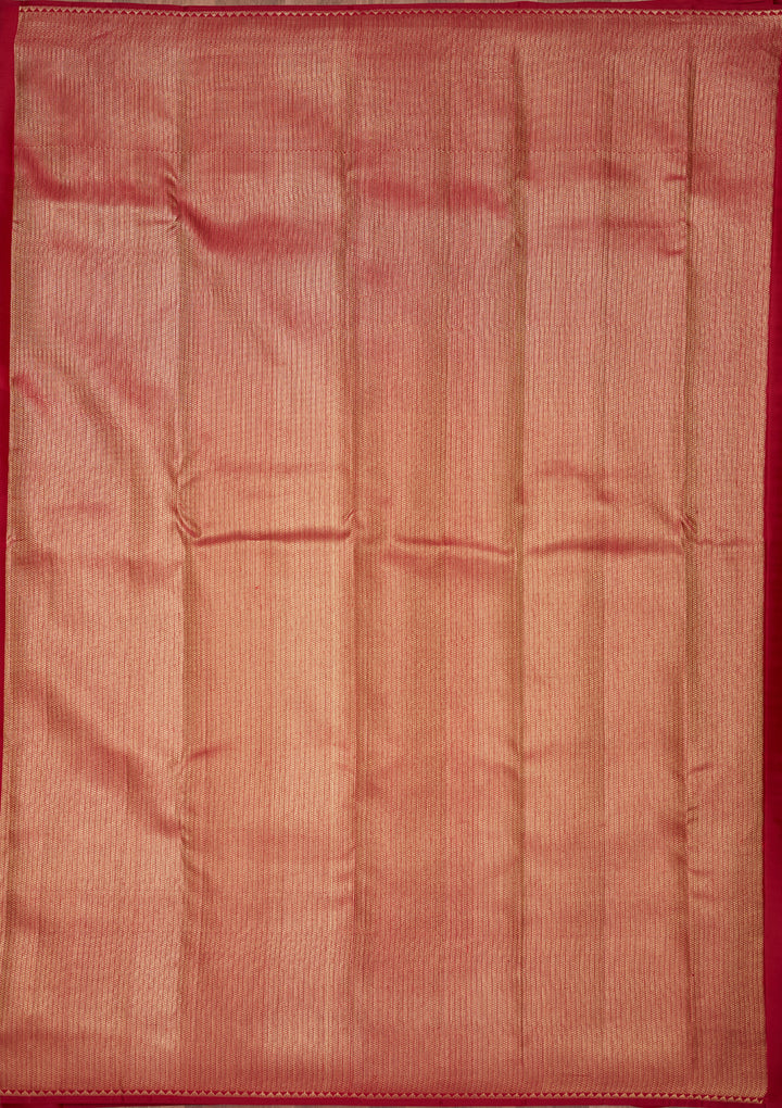 Maroon Silk Jaal Gold Zariwork Saree With Matching Blouse Piece