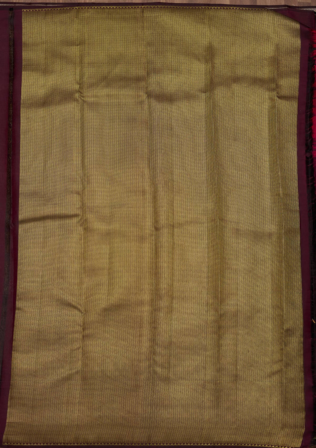 Wine Silk Jaal Gold Zariwork Saree With Matching Blouse Piece