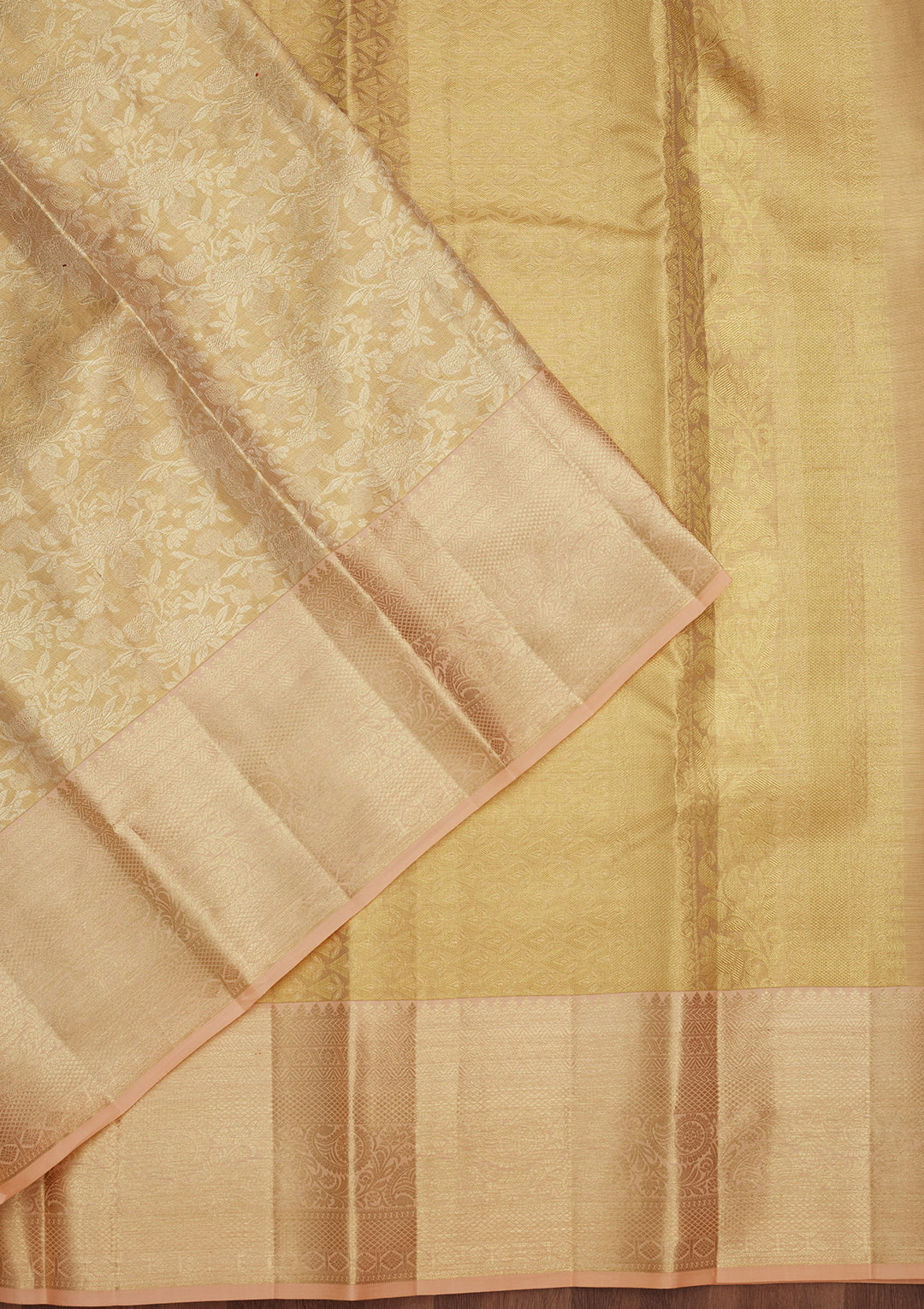 Gold Silk Jaal Gold Zariwork Saree With Matching Blouse Piece