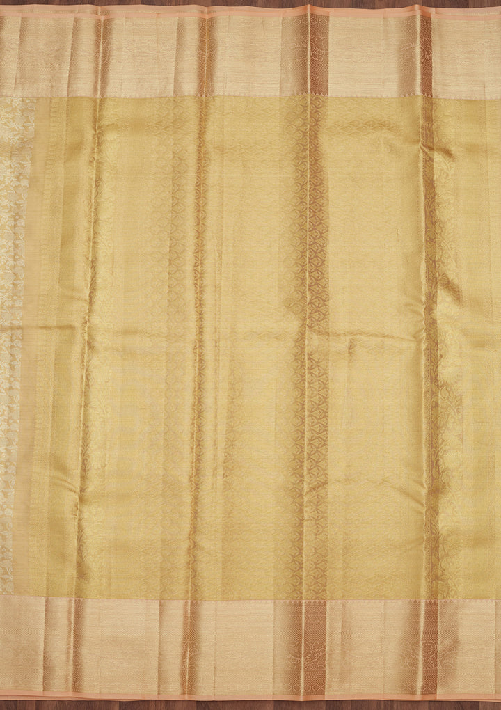 Gold Silk Jaal Gold Zariwork Saree With Matching Blouse Piece