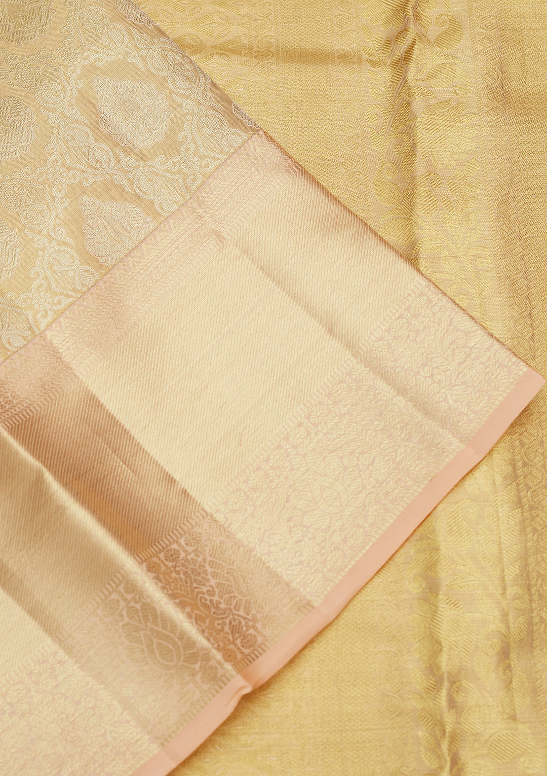 Gold Silk Jaal Gold Zariwork Saree With Matching Blouse Piece