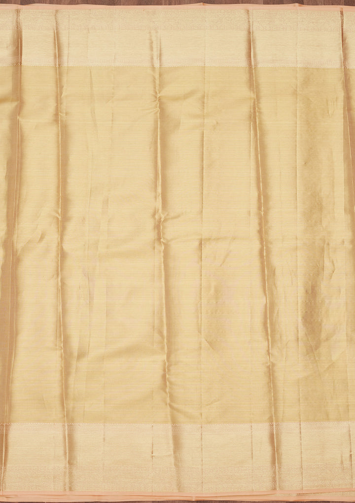Gold Silk Jaal Gold Zariwork Saree With Matching Blouse Piece