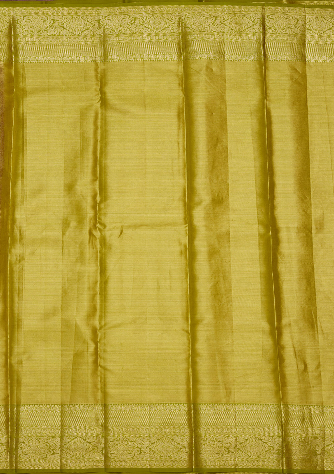 Lime Green Silk Jaal Gold Zariwork Saree With Matching Blouse Piece
