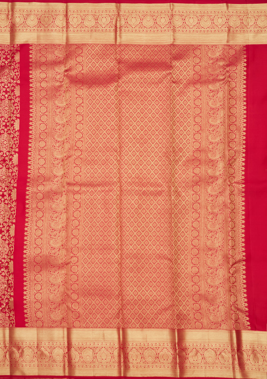 Rani Pink Zariwork (Gold) Pure Silk Saree