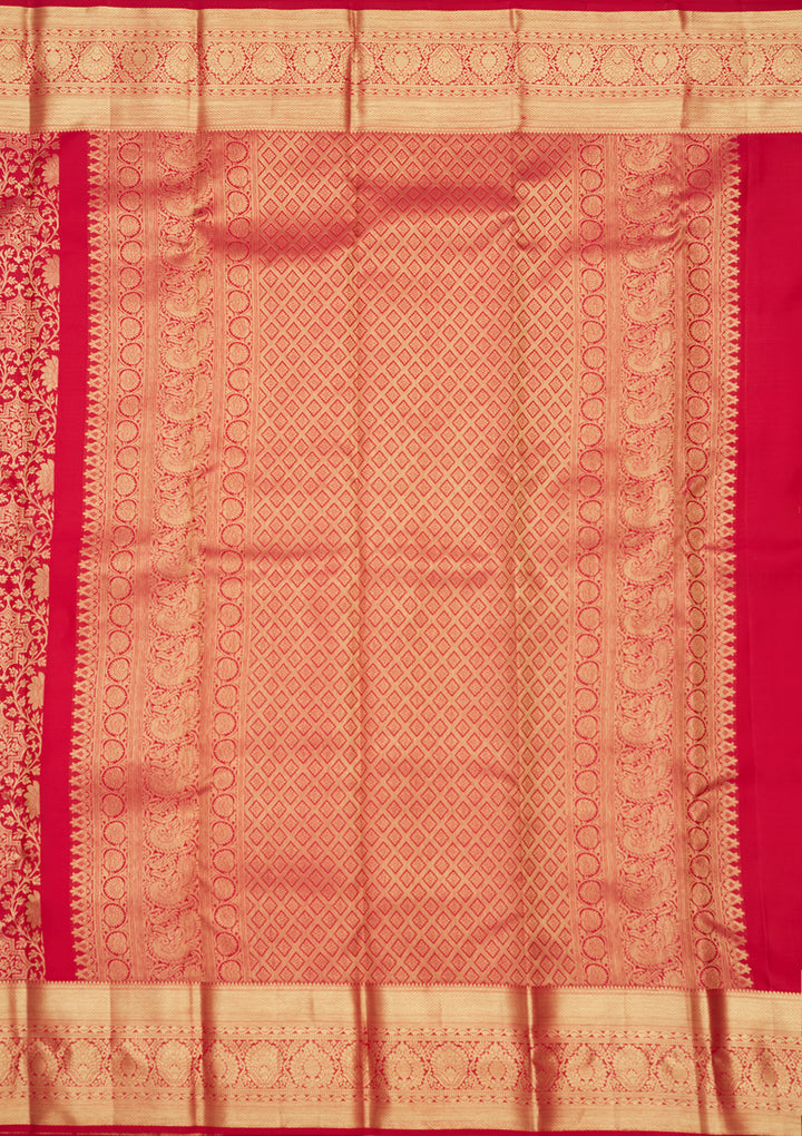 Rani Pink Zariwork (Gold) Pure Silk Saree