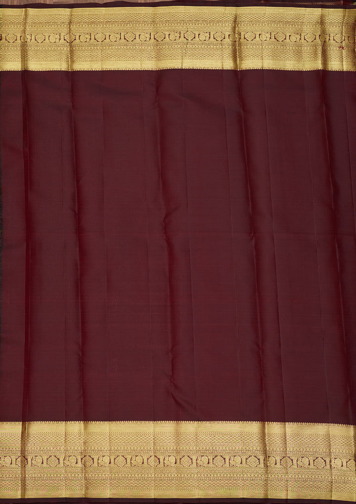 Dark Maroon Zariwork (Gold) Pure Silk Saree