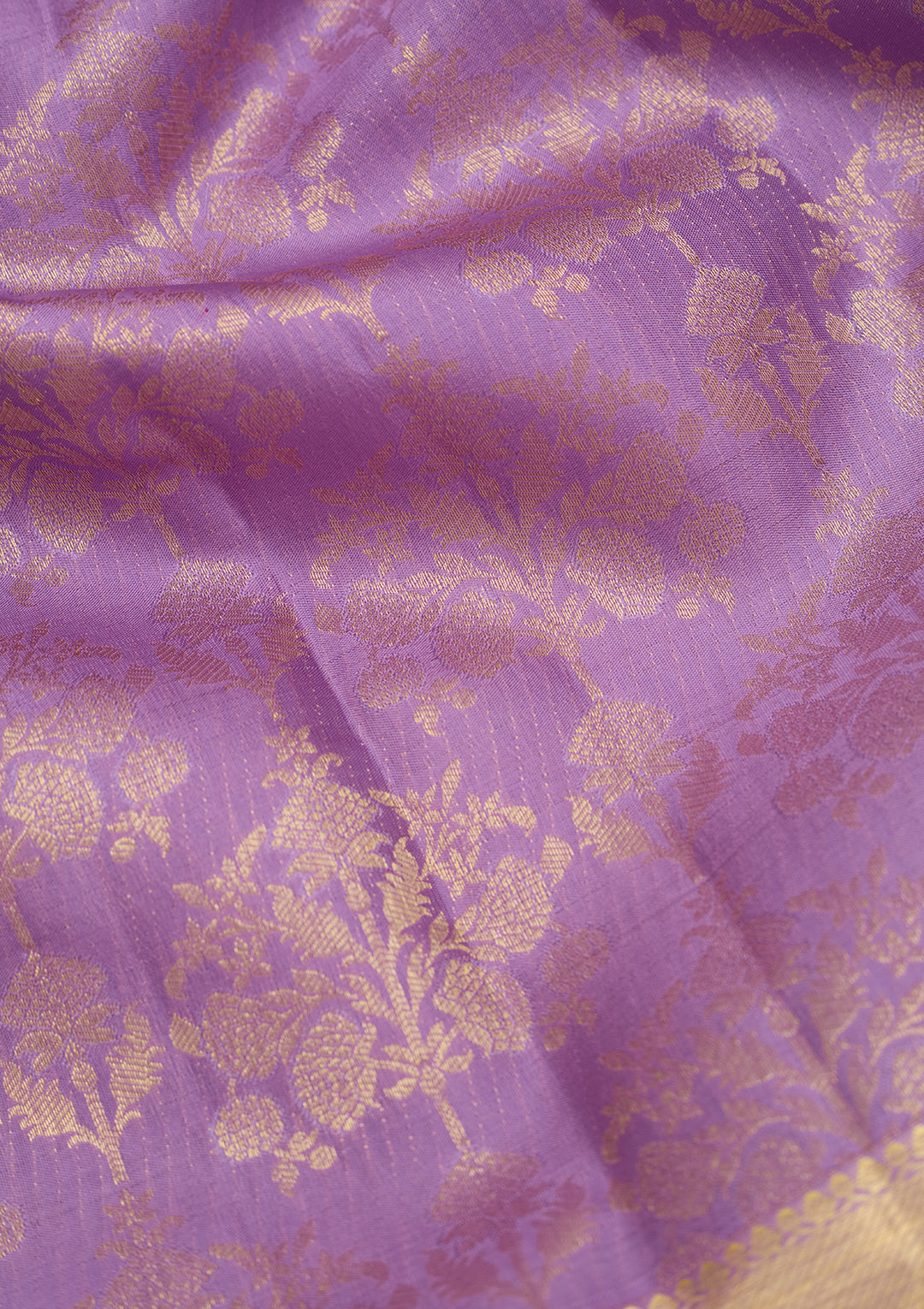 Lavender Zariwork (Gold) Pure Silk Saree